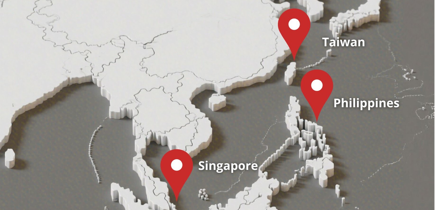 Map of Singapore, Taiwan, and Philippines